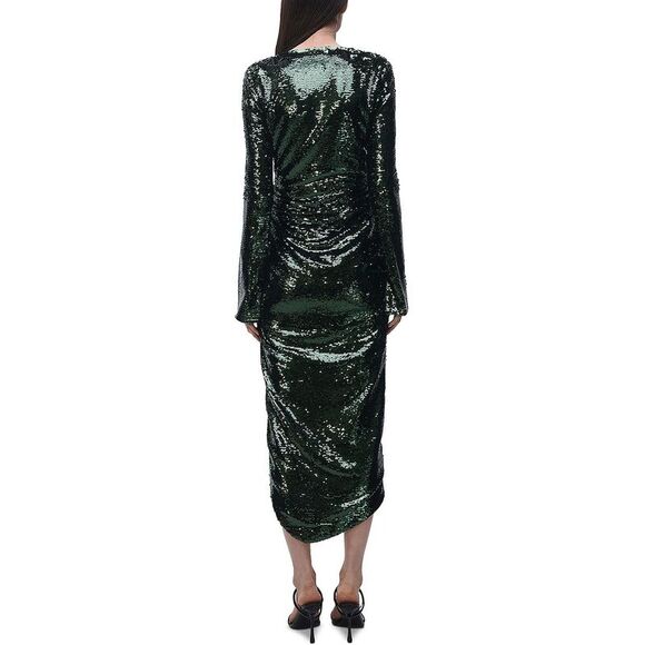 SIMKHAI Womens Emersyn Green Sequined Long Evening Wrap Dress Gown NWT - Picture 2 of 2